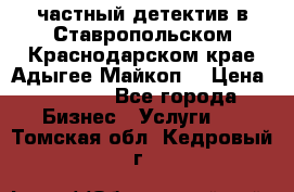 частный детектив в Ставропольском,Краснодарском крае,Адыгее(Майкоп) › Цена ­ 3 000 - Все города Бизнес » Услуги   . Томская обл.,Кедровый г.